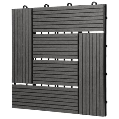 ECD Germany WPC terrassplattor 30x30cm 55er besparingsuppsättning för 5m²