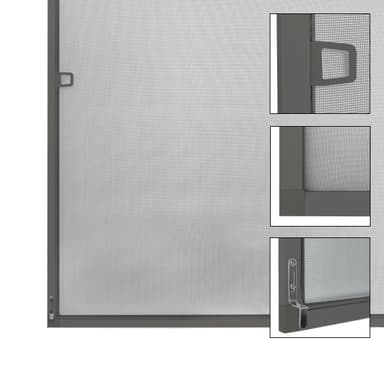 Myggnät Grå 80 x 100 cm fönster insekt fönster aluminiumram