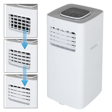 ECD Germany Mobil luftkonditionering 4In1 Luftkylare 5000 BTU 1,5KW, tyst, 3