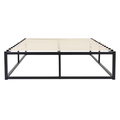 ML Design Metalbädd 120x200cm på stålram med slattram, svart, sängram av metall,