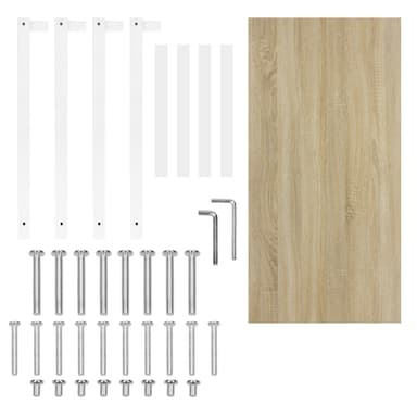 ML-Design skrivbord datorbord 120x60x74,5 cm trä ek och vitt med robust