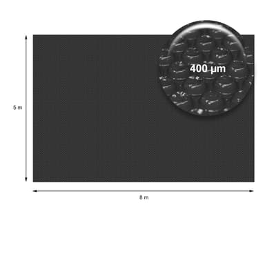 ECD Germany pool solfolie vinklad 8x5 m 400 µm svart PE luftkuddsfolie, snabbare
