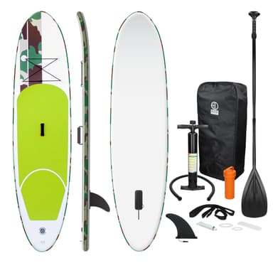 Surfingbräda Stand Up Paddle SUP styrelse paddel ombord uppblåsbar paddel Grön