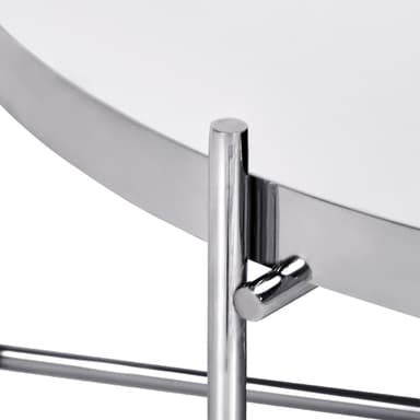 WOMO-DESIGN design soffbord Ø 75x35 cm i silver av metall och glas,