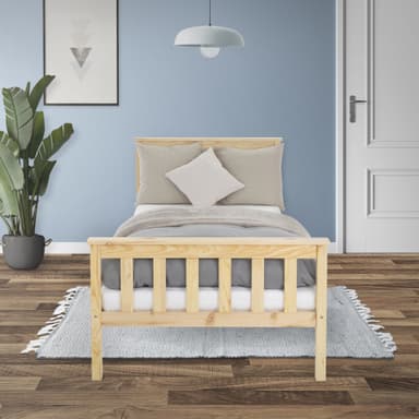 Sängbord med lamellstomme 90x200 cm naturtäckt furu ML-Design