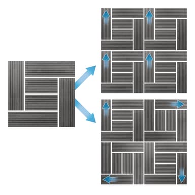 ECD Germany WPC terrassplattor 30x30cm 55er besparingsuppsättning för 5m²