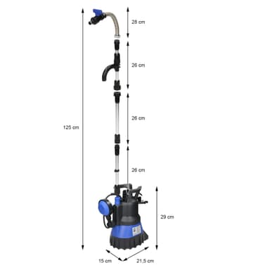 Regnvattenpump Regnpump Pump nedsänkbar pump Smutsig vattenpump 350W 5200l / h