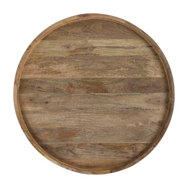 WOMO-DESIGN Orientaliskt soffbord Madrid Ø75x35 cm runt, natur / vit, massiv