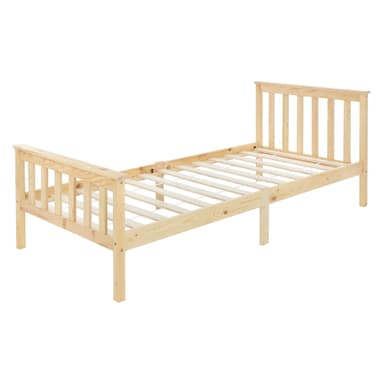 Sängbord med lamellstomme 90x200 cm naturtäckt furu ML-Design