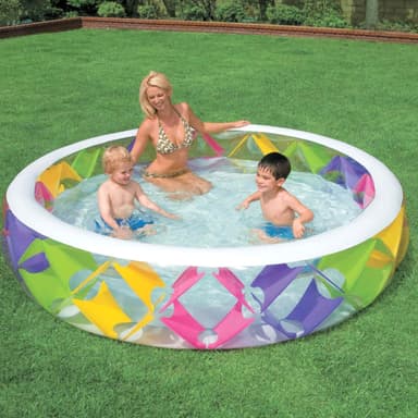 INTEX Uppblåsbar Pool Färgrik, Ø 229 x 56 cm rund, för barn, gjorda av PVC,