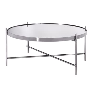 WOMO-DESIGN design soffbord Ø 75x35 cm i silver av metall och glas,
