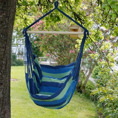 Hängande stol hängande stol hängande swing blå / grön med hängande stol frame