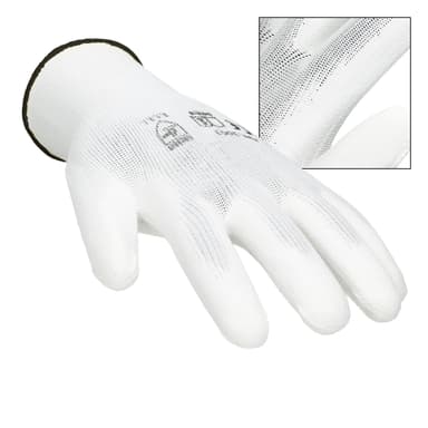 ECD 120 Germany par PU-arbete handskar, storlek 10-XL, färg vit, mekaniker