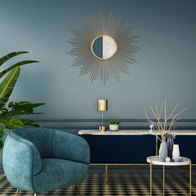 WOMO-DESIGN väggspegel dekorativ spegel hängande spegel rund soloptik Santiago