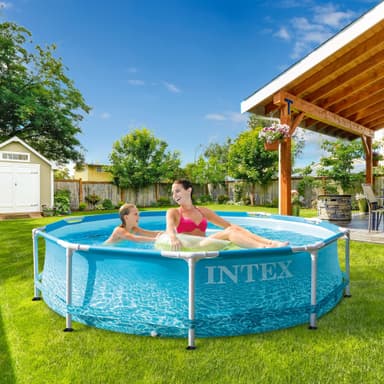 ECD Germany Intex pool, metallram pool, familj pool, barnpool, cirka 305 x 76 cm