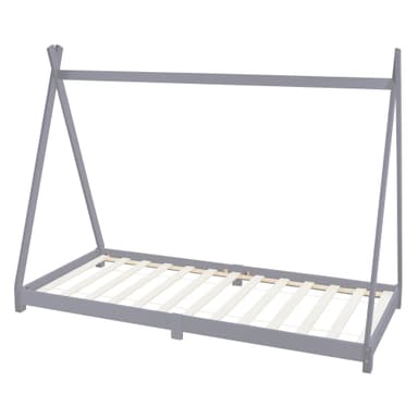 ML Design cot tipi 90 x 200cm med slatt ram, ljusgrå, indisk säng gjord av