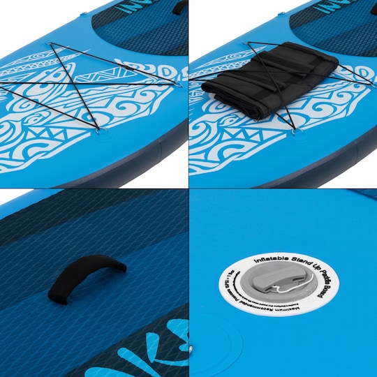 Surfingbräda Stand Up Paddle SUP styrelse Makani paddel ombord uppblåsbar Blue
