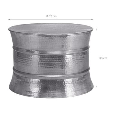 WOMO-DESIGN soffbord vardagsrumsbord soffbord aluminium Ø 62x33 cm silver