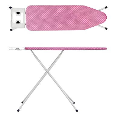 Strykbräda bord med fäste fack 110 x 34cm Pink med glitter och diamanter