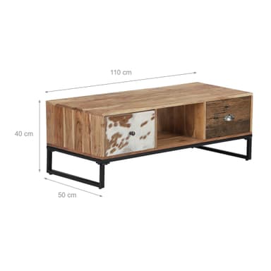 WOMO-DESIGN TV Lowboard Taipei cm med 2 lådor 110x50x40, massivt trä Acacia och