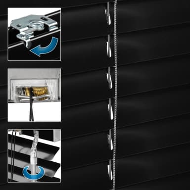 ECD Germany aluminium persienner 60 x 175 cm - svart - aluminiumlameller -