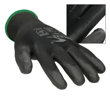 ECD Germany 1 par arbetshandskar med PU-beläggning - storlek 11-XXL - svart -
