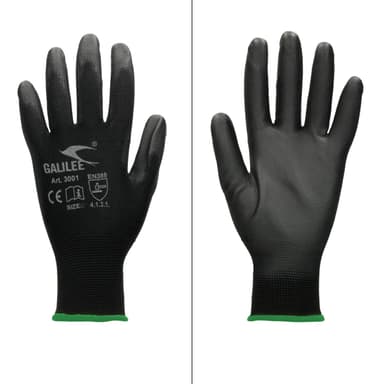 ECD Germany 1 par arbetshandskar med PU-beläggning - storlek 11-XXL - svart -