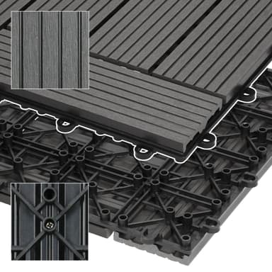 ECD Germany WPC terrassplattor 30x30cm 55er besparingsuppsättning för 5m²