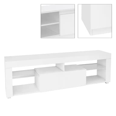 ML Design Wood Trä TV Lowboard i Vit, 140x51x35cm, Modern TV-kort med