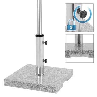 Parasolstativ 40x5x40 cm Grå granit Bärbar upp till 20 kg ML-Design