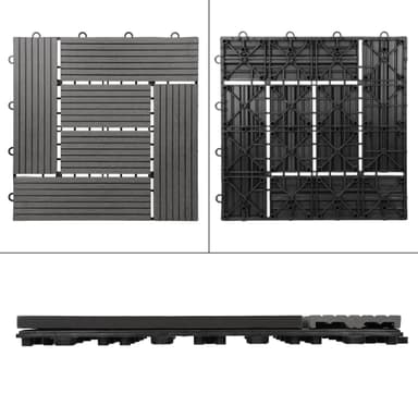 ECD Germany WPC terrassplattor 30x30cm 55er besparingsuppsättning för 5m²