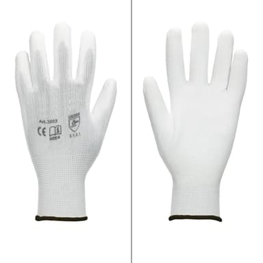 ECD 120 Germany par PU-arbete handskar, storlek 10-XL, färg vit, mekaniker