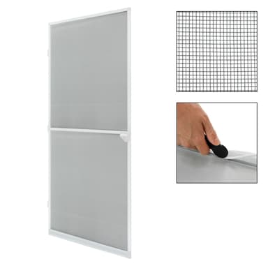 ECD Germany myggnät för dörr - 100 x 220 cm - Vit aluminiumram - Individuellt