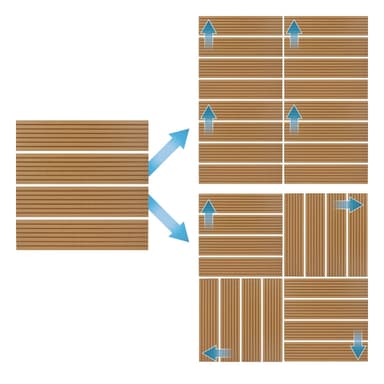 ECD Germany WPC terrassplattor 30x30 cm 33-delars set för 3m² teak i trä look