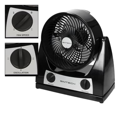 ECD Germany bordsfläkt 40W | Svart | oscillerande 90 ° 3 effektnivåer | Fläkt