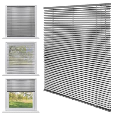 ECD Germany aluminium persienner 80 x 130 cm - silver - aluminiumlameller -