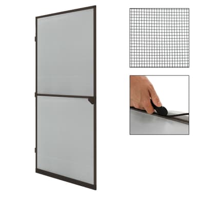 Skärm Dörr insekt aluminiumram myggnät 100x220cm brun fluga