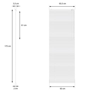ECD Germany aluminium persienner 60 x 175 cm - svart - aluminiumlameller -