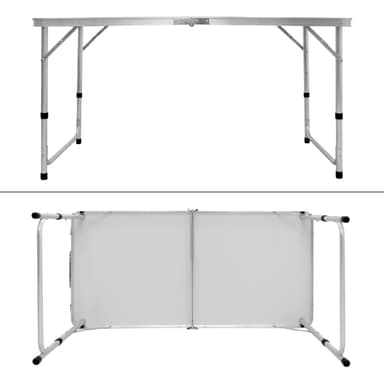 ECD Germany campingbordssats med 4 pallar - 120 x 60 x 55/63/70 cm höjdjusterbar