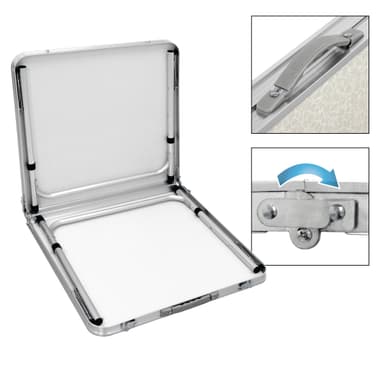 ECD Germany campingbord fällbart bord med handtag 120x60x55 / 63/70 cm vit