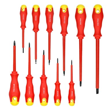 Skruvmejsel Set skruvmejsel Electric Cross + slot isolerade 11tlg resväska