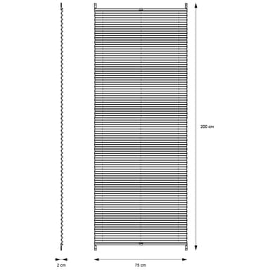 ECD Germany veckad persienner Klemmfix utan borrning 75x200 cm svart