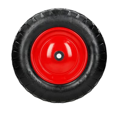 ECD Germany Schubkarrenrad luftbereift med axeln - 4,80 / 4,00-8 - Ø 390 mm -