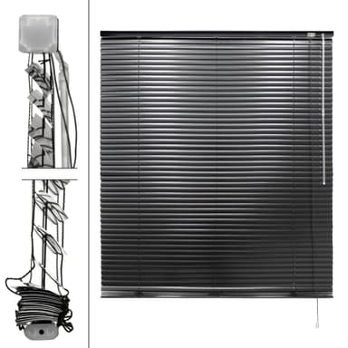 ECD Germany aluminium persienner 60 x 175 cm - svart - aluminiumlameller -