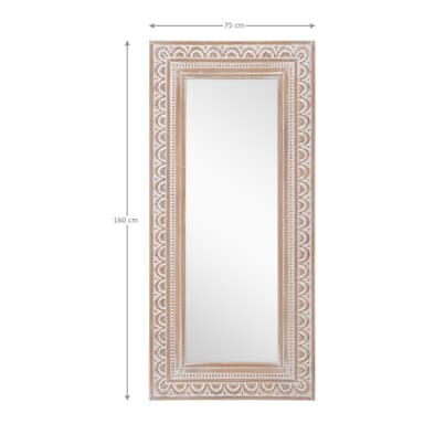 Womo Design Wall Mirror Shabby Chic 75x160cm, unik, handgjord spegel med fast