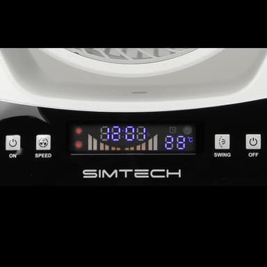 Bordsfläkt stå fläkt fjärr digital display 40W Vit Simtech