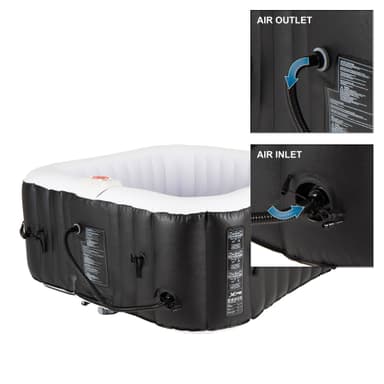 ECD Germany Uppblåsbar bubbelpool utomhus för 4 personer, 100 massagestrålar,
