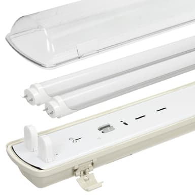 LED fuktsäker armatur Armatur 2 x 120 cm röret källaren garage
