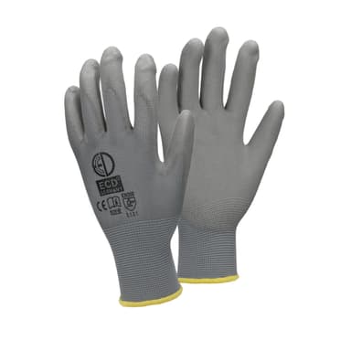 ECD 12 Germany par PU-arbete handskar, storlek 8-M, Gray, mekaniker handskar