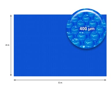 ECD Germany pool sol lock Square 6x4 m 400 um blå, PE bubbelplast, snabbare